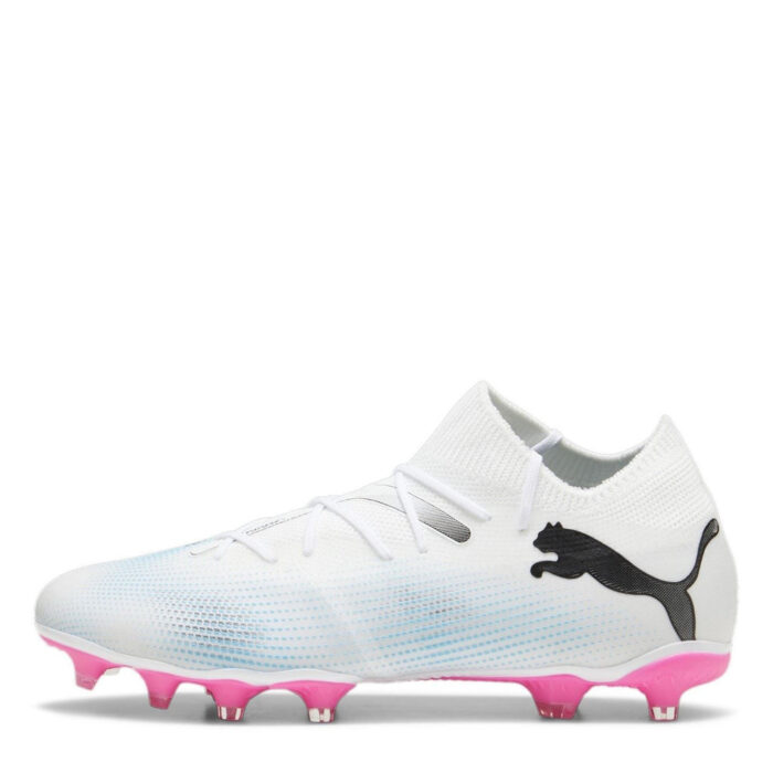 Puma Future 7 Firm Ground Football Boots – White/Blk/Pink – view 2