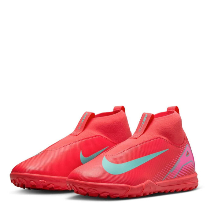 Nike Zoom Mercurial Superfly 10 Junior Turf Football Boots – Red/Green – view 4