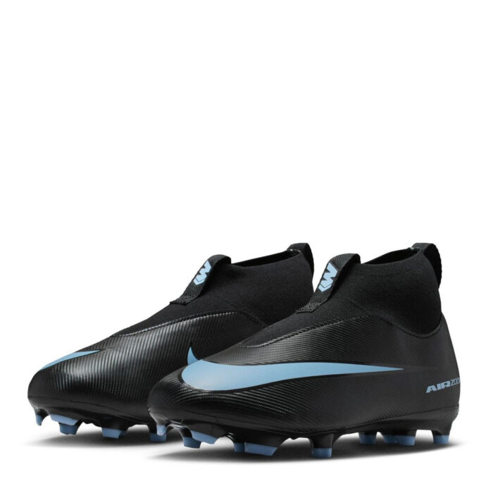Nike Zoom Mercurial Superfly 10 Junior Firm Ground Football Boots – Black/Blue – view 4