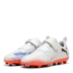 Puma Future 8 Junior Firm Ground Football Boots – White/Black/Red