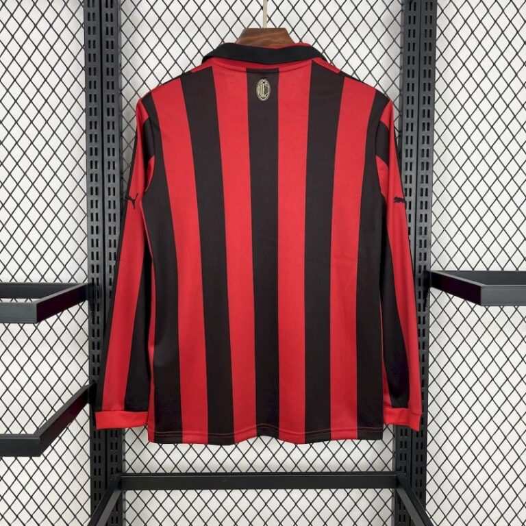 Mens AC Milan 2024/25 125th Anniversary Edition Long Sleeve Retro Jersey 1