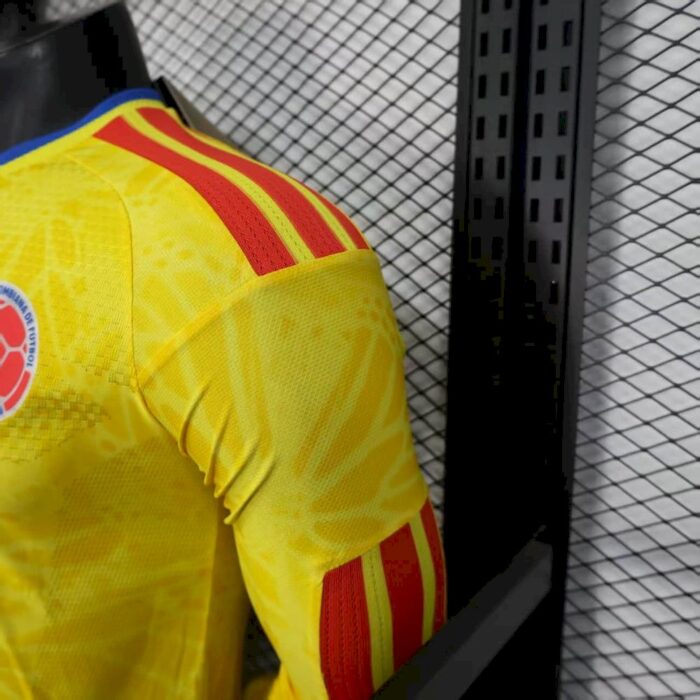 Mens Colombia 2026 World Cup Home Long Sleeve Jersey Player Version 9