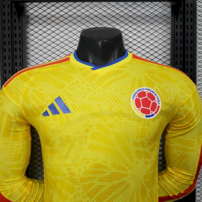 Mens Colombia 2026 World Cup Home Long Sleeve Jersey Player Version 8