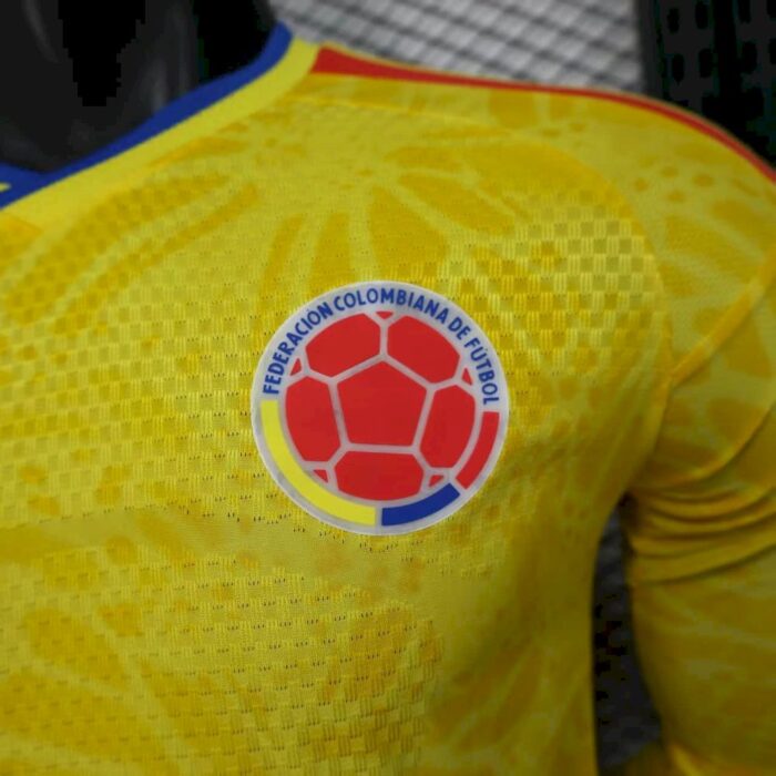 Mens Colombia 2026 World Cup Home Long Sleeve Jersey Player Version 3