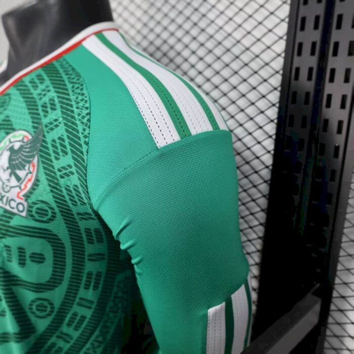 Mens Mexico 2026 World Cup Home Jersey Long Sleeve Jersey Player Version 4