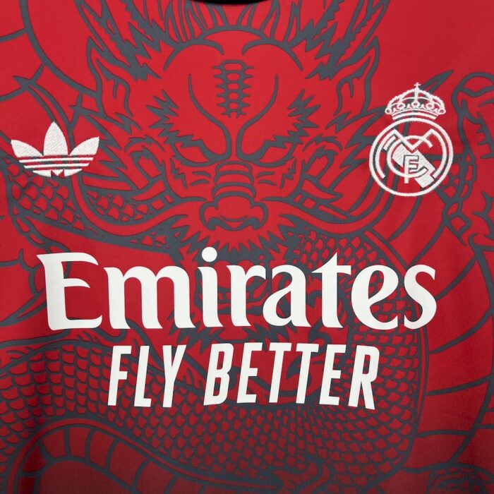 Mens Real Madrid 2024/25 Red and black dragon Jersey 4