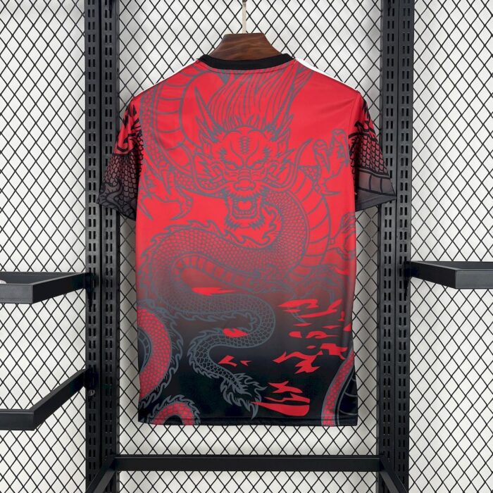 Mens Real Madrid 2024/25 Red and black dragon Jersey 1