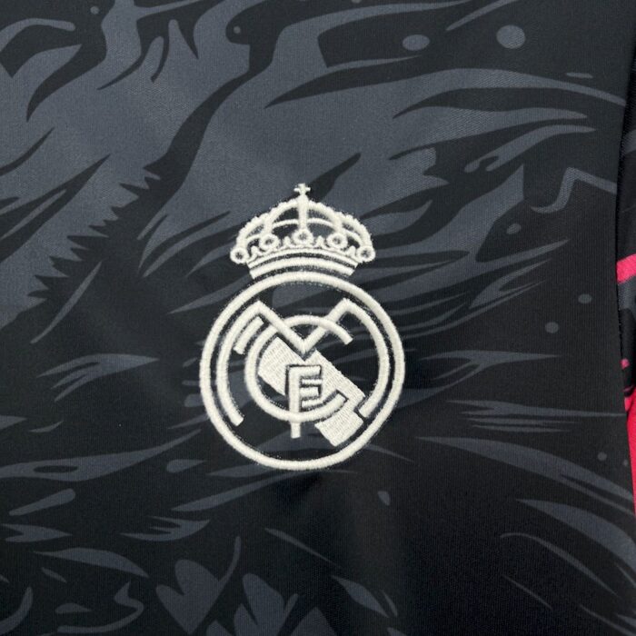 Mens Real Madrid 2024/25 Black Red Dragon Jersey 6