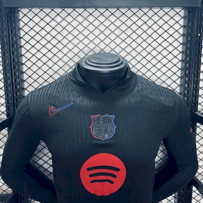 Mens Barcelona 2024/25 Away Long Sleeve Jersey Player Version 6
