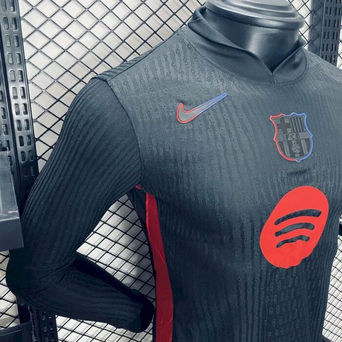 Mens Barcelona 2024/25 Away Long Sleeve Jersey Player Version 4