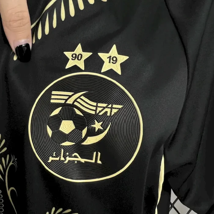 Mens Algeria 2024/25 Karakou Black gold Jersey 7