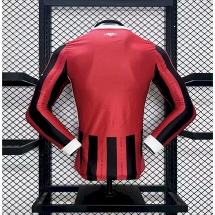 Mens AC Milan 2024/25 Home Long Sleeve Jersey Player Version 1