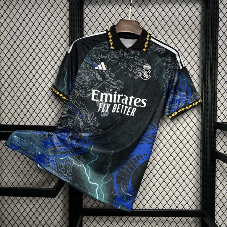Mens Real Madrid 2024/25 Black Dragon Jersey