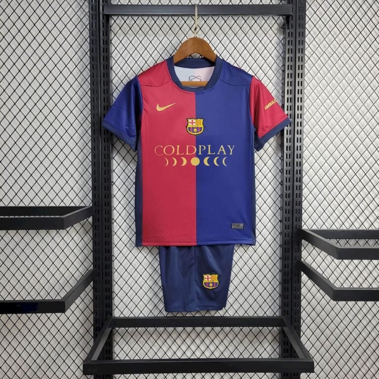 Kids Barcelona 2024/25 Local Sponsor Coldplay Kit