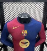 Mens Barcelona 2024/25 Home Long Sleeve Jersey Player Version 2