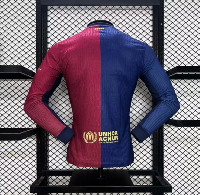 Mens Barcelona 2024/25 Home Long Sleeve Jersey Player Version 1