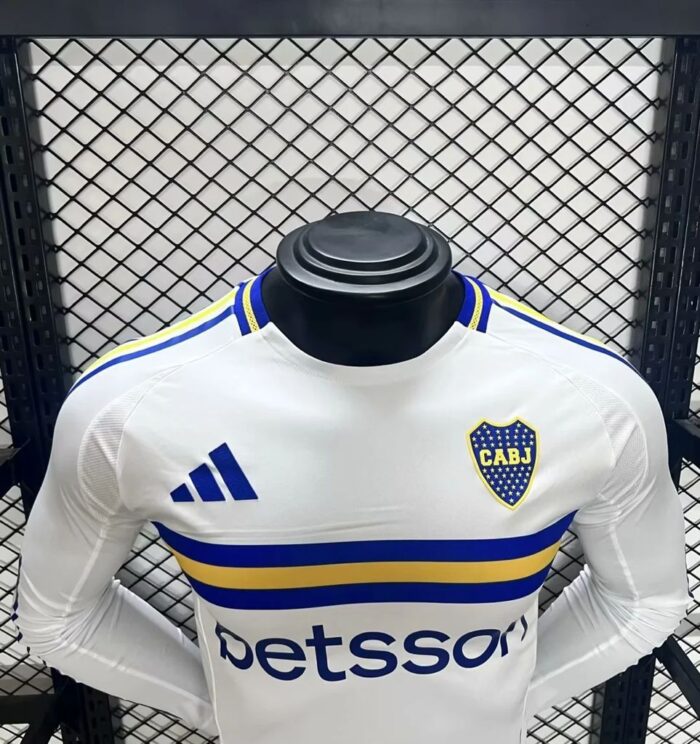 Mens Boca Juniors 2024/25 Away Long Sleeve Jersey Player Version 2