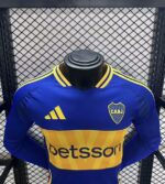 Mens Boca Juniors 2024/25 Home Long Sleeve Jersey Player Version 2