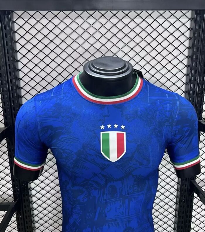 Mens Italy 2024/25 Blue co-branded version Jersey Player Version 2