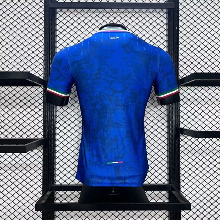 Mens Italy 2024/25 Blue co-branded version Jersey Player Version 1
