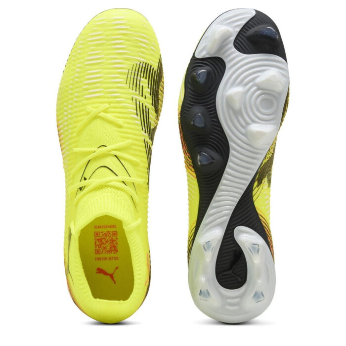 Puma Womens Future 8 Firm Ground Football Boots – Yellow/Black – view 3