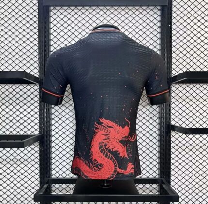 Mens Japan 2024/25 Red Dragon Black Warrior Jersey Player Version 1
