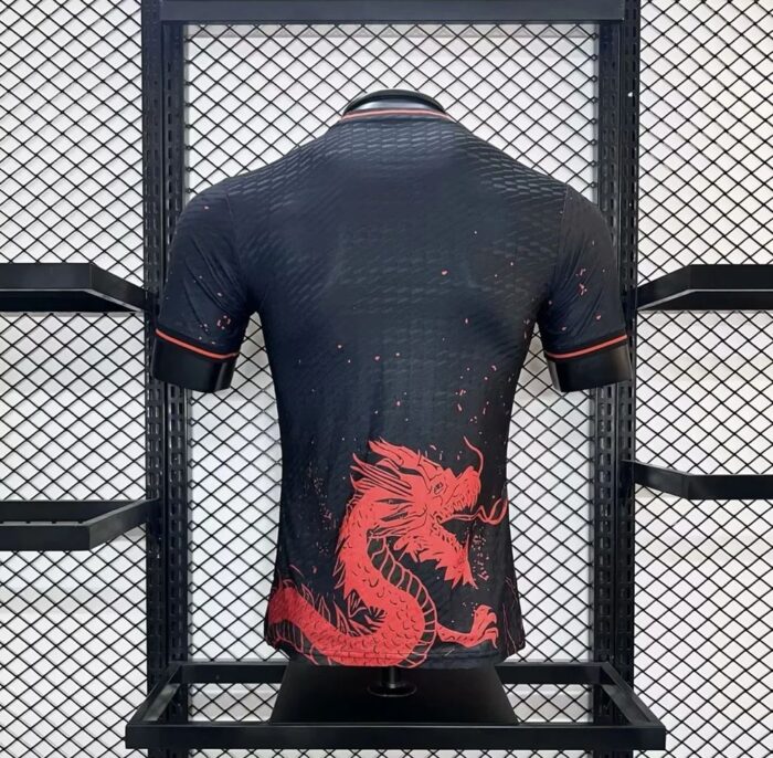 Mens Japan 2024/25 Red Dragon Black Warrior Jersey Player Version 1