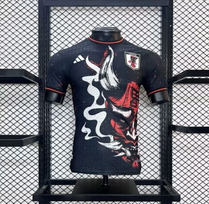 Mens Japan 2024/25 Red Dragon Black Warrior Jersey Player Version