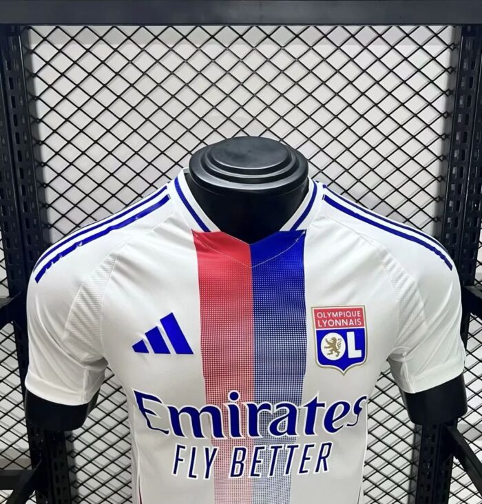 Mens Olympique Lyonnais 2024/25 Home Jersey Player Version 2