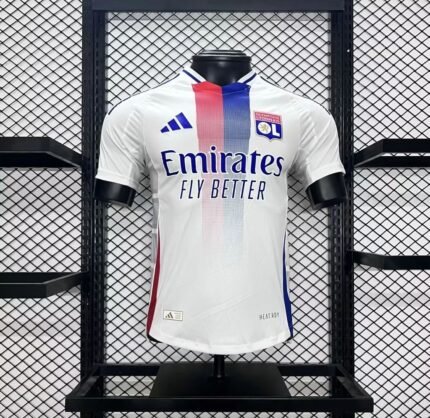 Mens Olympique Lyonnais 2024/25 Home Jersey Player Version