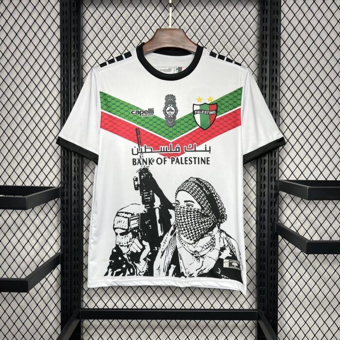 Mens CD Palestino 2024/25 White Graffiti Jersey 2
