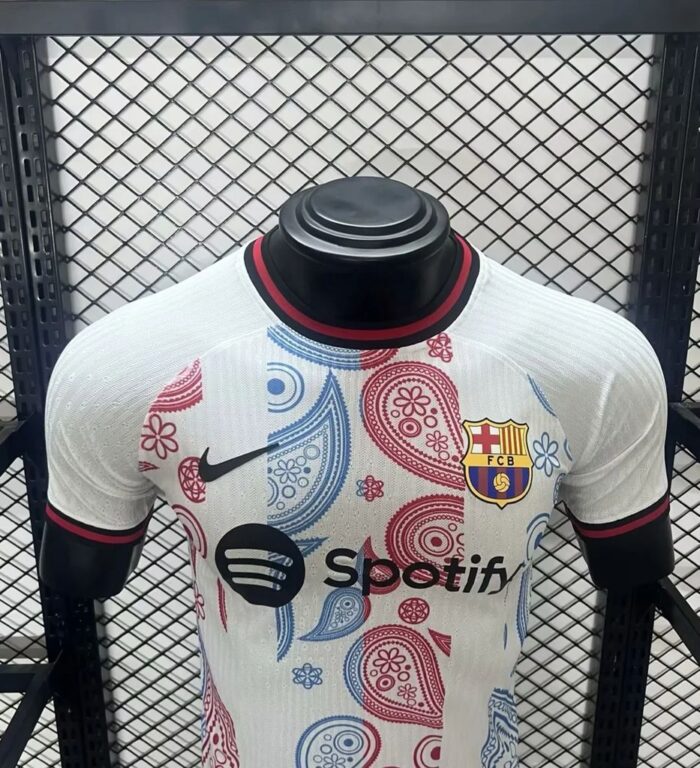 Mens Barcelona 2024/25 White Jersey Player Version 2