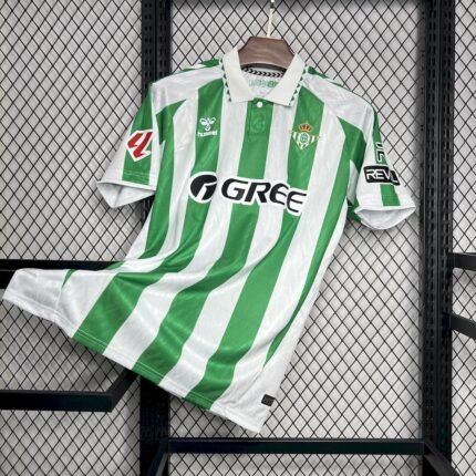 Mens Real Betis 2024/25 With Sponsors And Patch Home Jersey