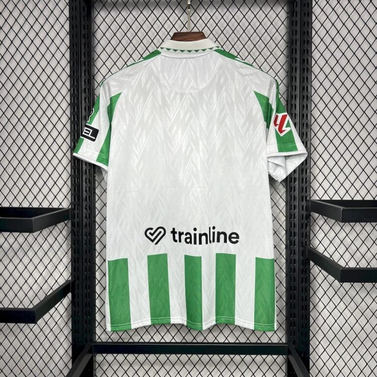 Mens Real Betis 2024/25 With Sponsors And Patch Home Jersey 1