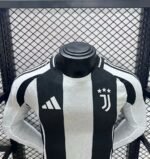 Mens Juventus 2024/25 Home Long Sleeve Jersey Player Version 2
