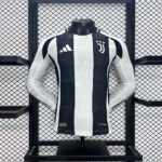 Mens Juventus 2024/25 Home Long Sleeve Jersey Player Version