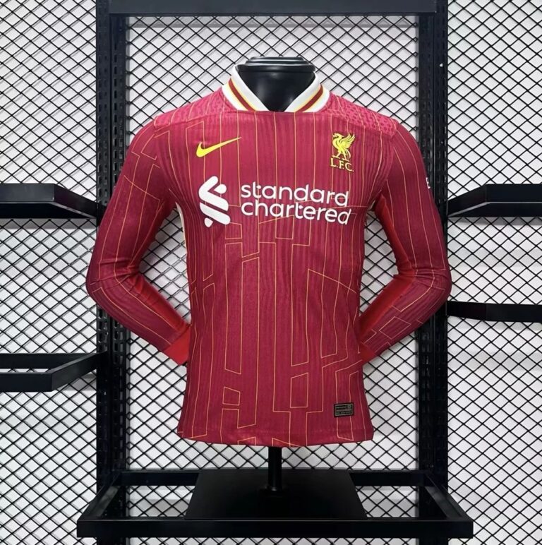 Mens Liverpool 2024/25 Home Long Sleeve Jersey Player Version
