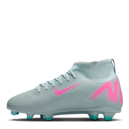 Nike Mercurial Superfly 10 Junior Firm Ground Football Boots – Grey/Pink – view 2