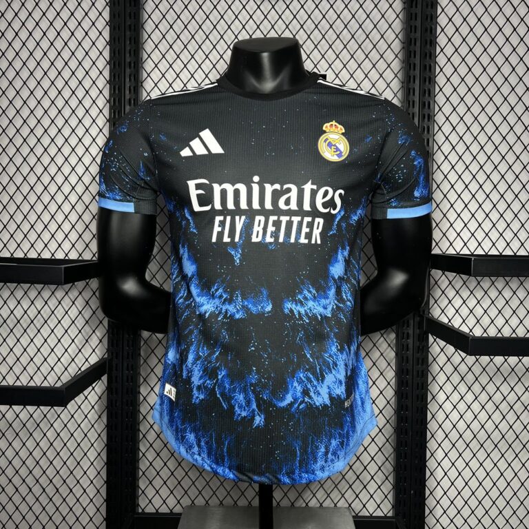 Mens Real Madrid 2024/25 Ocean Blue Jersey Player Version