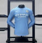 Mens Manchester City 2024/25 Home Long Sleeve Jersey Player Version