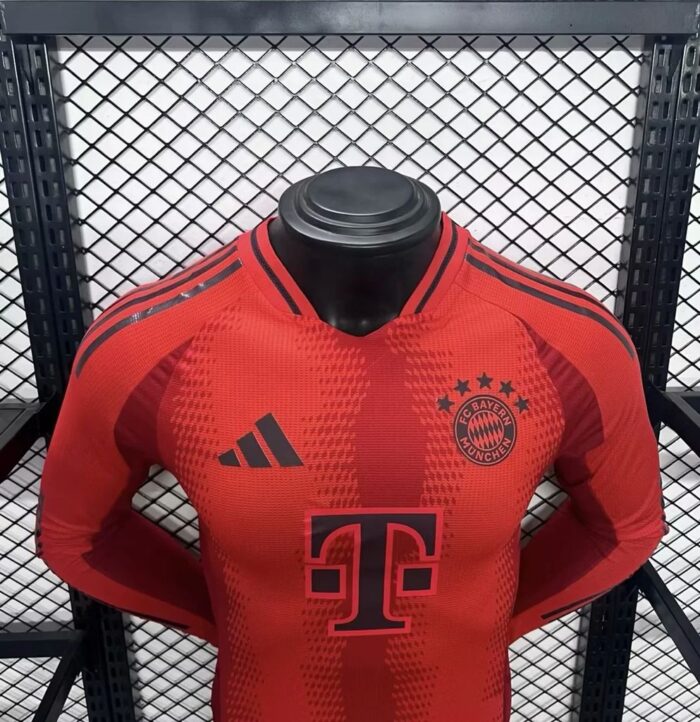 Mens Bayern Munich 2024/25 Home Long Sleeve Jersey Player Version 2