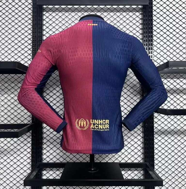 Mens Barcelona 2024/25 Home Long Sleeve Jersey Player Version 1