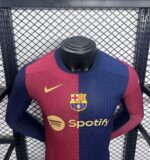 Mens Barcelona 2024/25 Home Long Sleeve Jersey Player Version 2