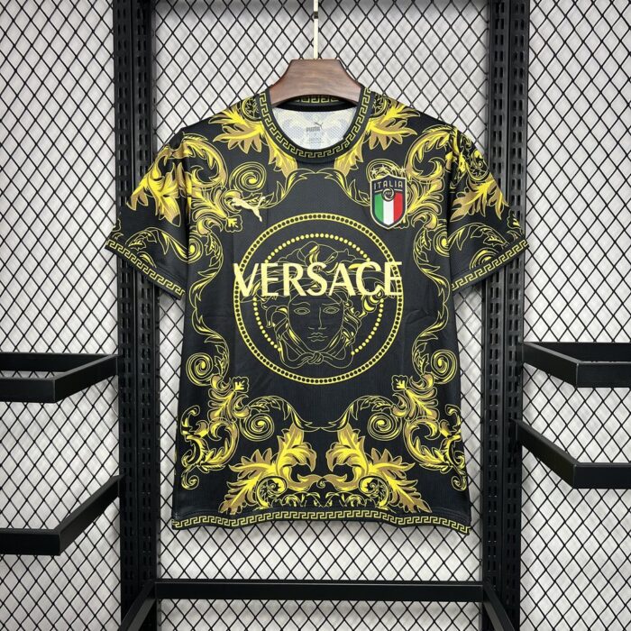 Mens Italy 2022/23 Versace Co-Branded Edition Jersey-Gold 6