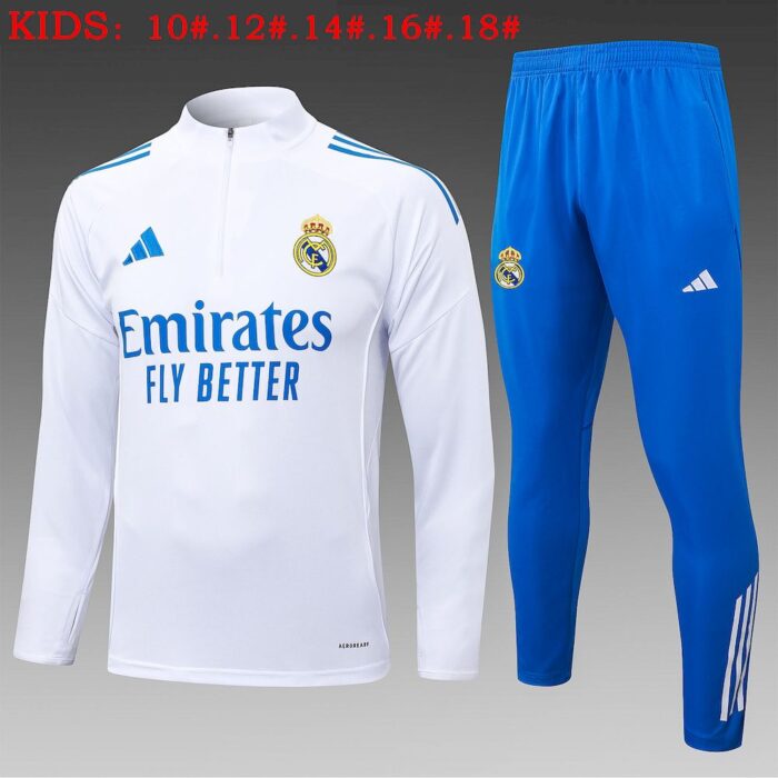 Kids Real Madrid 2025/26 Half-Zip Sweater+Pant 815 7