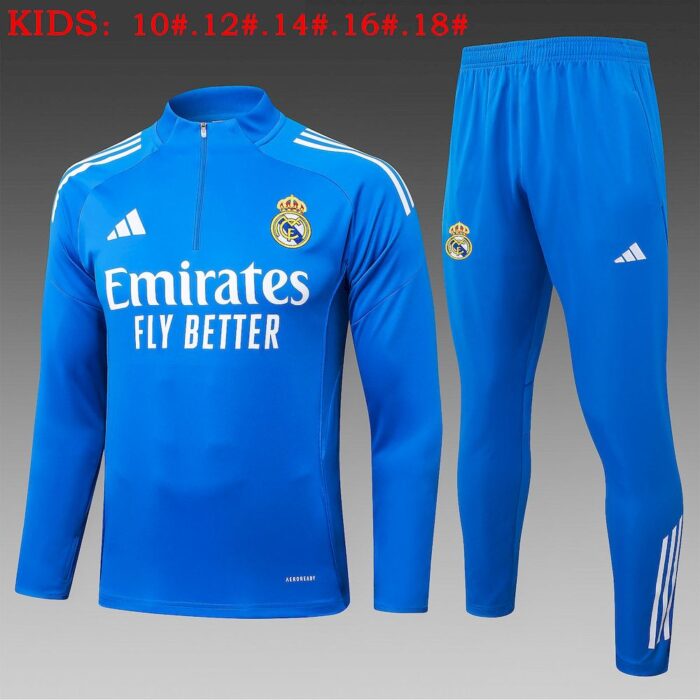 Kids Real Madrid 2025/26 Half-Zip Sweater+Pant 815 7