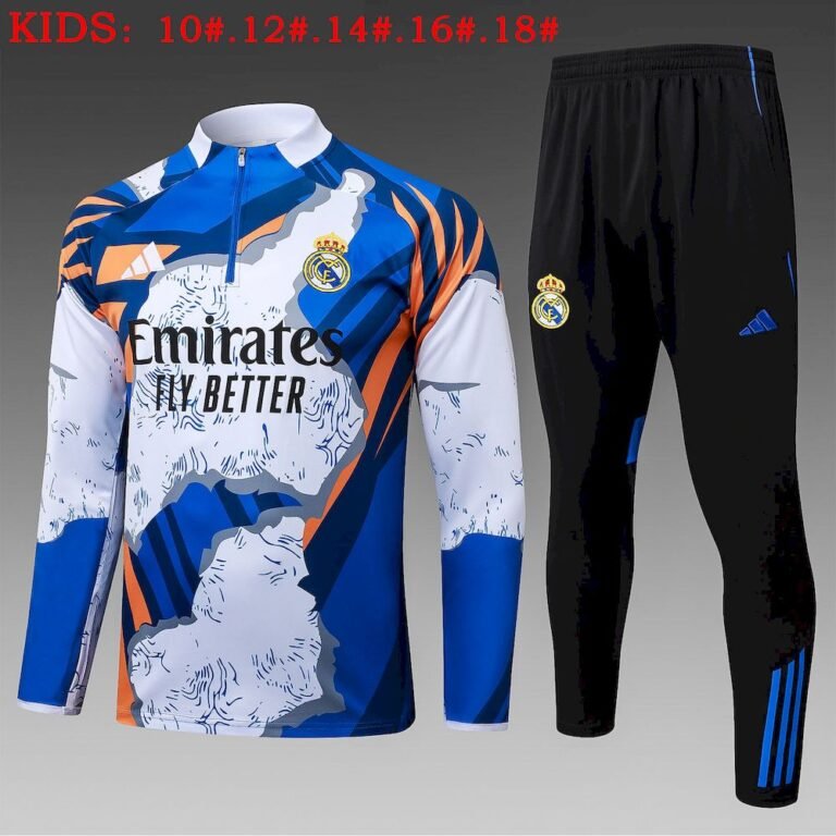 Kids Real Madrid 2025/26 Half-Zip Sweater+Pant 815 6