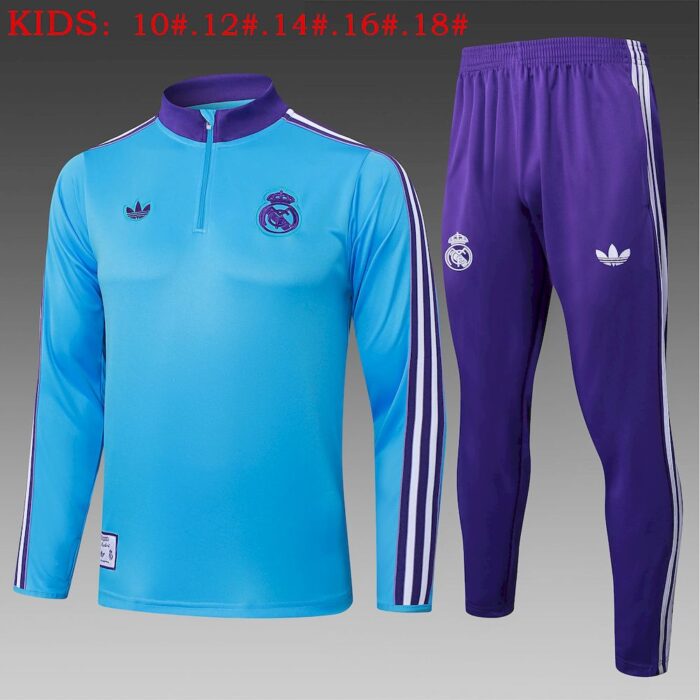 Kids Real Madrid 2025/26 Half-Zip Sweater+Pant 815 7
