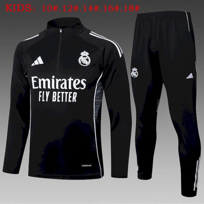 Kids Real Madrid 2025/26 Half-Zip Sweater+Pant 815 7