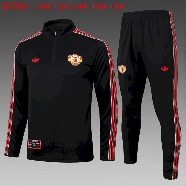 Kids Manchester United 2025/26 Half-Zip Sweater+Pant 815 8
